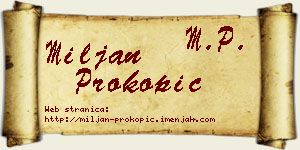 Miljan Prokopić vizit kartica